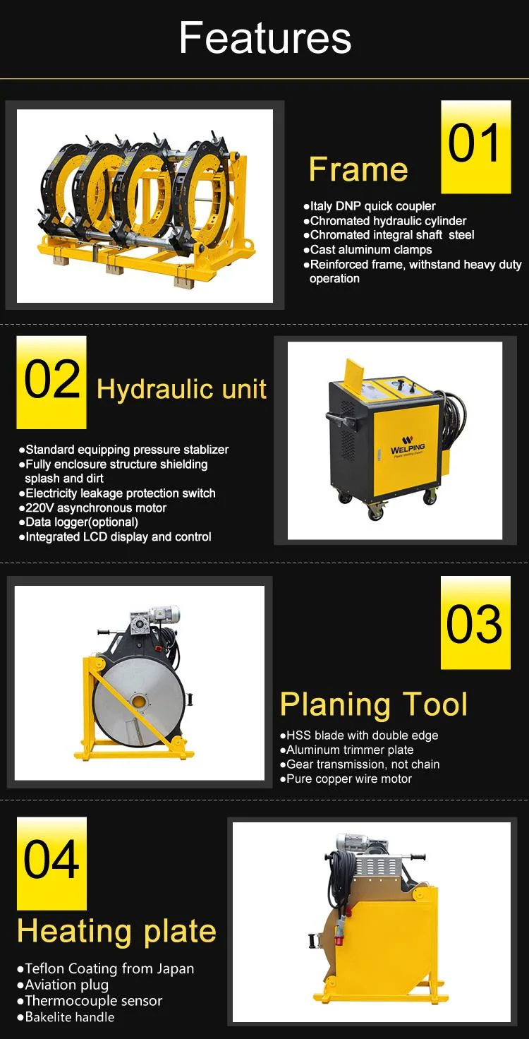 1000mm PE Pipe Fusion Machine/PPR HDPE Hydraulic Butt Welding Machine/Gas Water Tube Welders/Electrofusion Thermofusion Welding Hot Melt Equipment